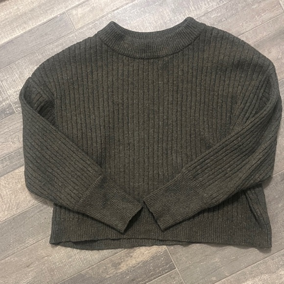 Poof! Olive Ribbed Crew Neck Sweater - Picture 4 of 7